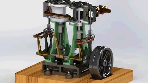 SolidWorks PhotoView - Vertical Twin Steam Engine