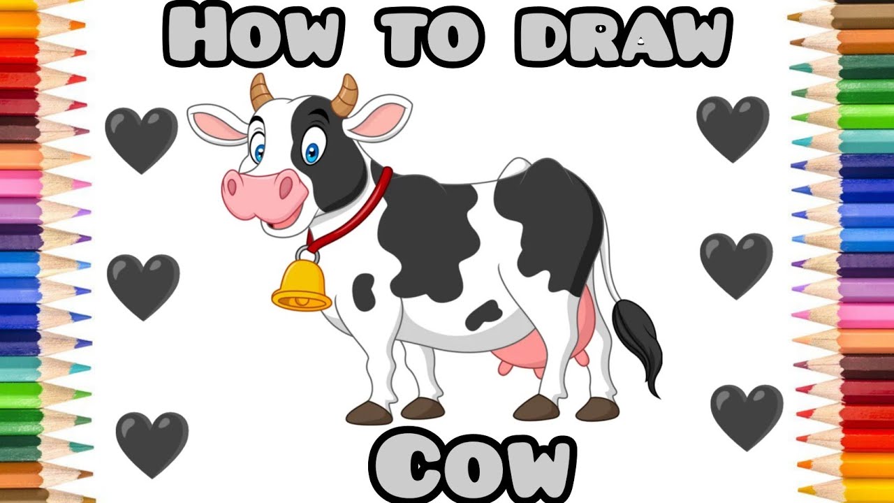 How to draw cow|how to colour cow step by step for kids and beginner magical colours - YouTube