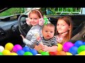 Wheels on the bus Compilation | Kids are in the car Sara and Sofia story