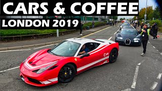 Hypercars and Supercars arriving at Cars and Coffee London 2019