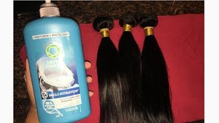 How To: CO-WASH BUNDLES BEFORE INSTALL! |Virgin Brazilian Straight Hair| ft. Amola Hair Co. by Desi Jade 9,688 views 5 years ago 5 minutes, 58 seconds