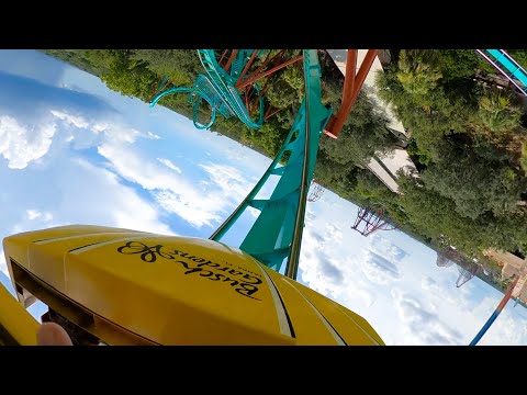 Riding Kumba Roller Coaster at Busch Gardens Tampa 4K POV