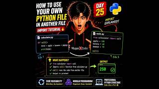 How to Use Your Own Python File in Another File | Import Tutorial 😈Day 25 #shorts #python