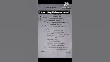 TMBU B.A part 1 English honours (paper 2)| Exam 2022 | Session 2021-24| #tmbu #englishhonours