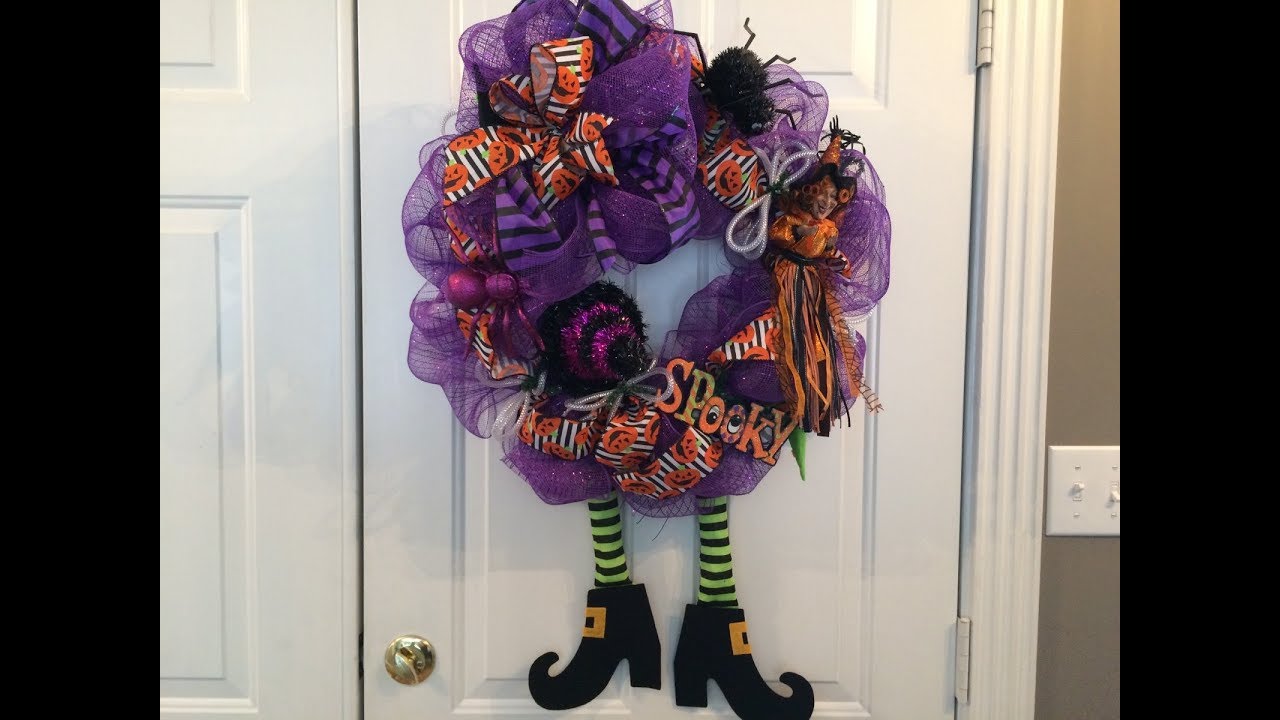NEW DIY How To Make A Deco Mesh Halloween Wreath Dollar Tree YouTube NEW DIY How To Make A Deco Mesh Halloween Wreath Dollar Tree YouTube