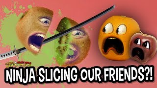 NINJA SLICING OUR FRIENDS!? (AO and MA plays Fruit Ninja) screenshot 4