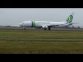 Boeing 737-800 Transavia take off from Amsterdam Schiphol Airport.