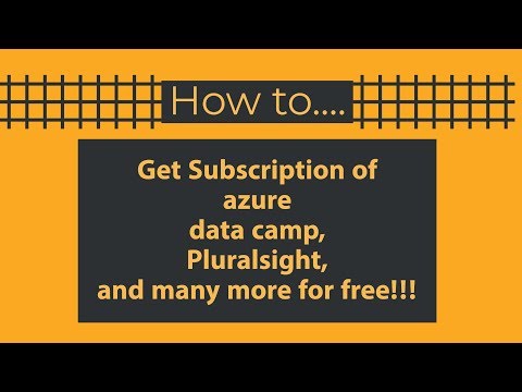 How to get free subscription for PLURALSIGHT, DATA CAMP,AZURE AND MANY MORE FOR FREE!!!!!!!