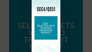 Edit Selected Sets w or w/o Transport Request, Flag : No Transports are allowed | SAP S/4HANA QM