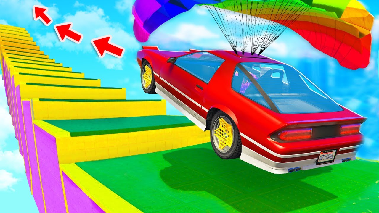 FALLSCHIRM AUTO schafft die TREPPE in GTA 5!?