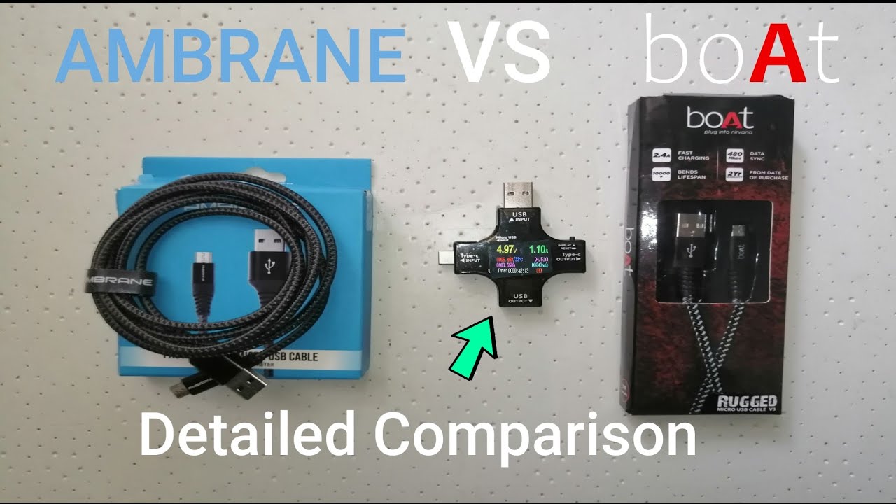 AMBRANE VS boAt USB Cable Detailed Comparison. YouTube