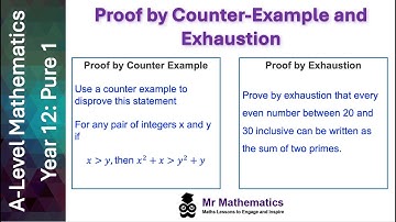 Proof by Counter-Example and Exhaustion | Mr Mathematics