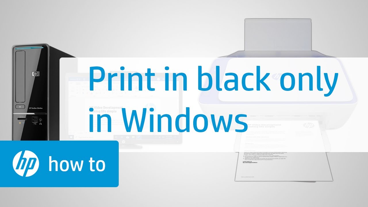 Print Only Black For A Single Print Job From Windows | Hp Printers | @Hpsupport