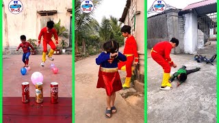 Spider-Man blows up balloons and gets rewards P8 #Kids #Spiderman #Shorts