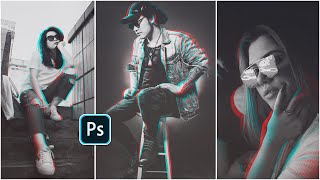 Easiest Color Split Effect In Adobe Photoshop Within Just 1 Minute | RGB Split Effect
