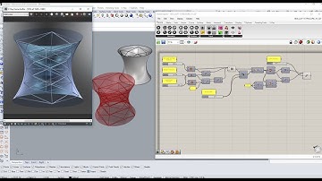 Grasshopper for Rhino 3D Lofted wire-frame structure grasshopper script and Rhino tutorial