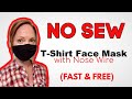 No Sew T-shirt Face Mask With Nose Wire-Washable & Reusable