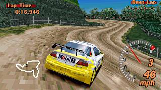 Gran Turismo 2 - Opel Tigra Ice Race Car: Tahiti Dirt Route 3 Reverse screenshot 5
