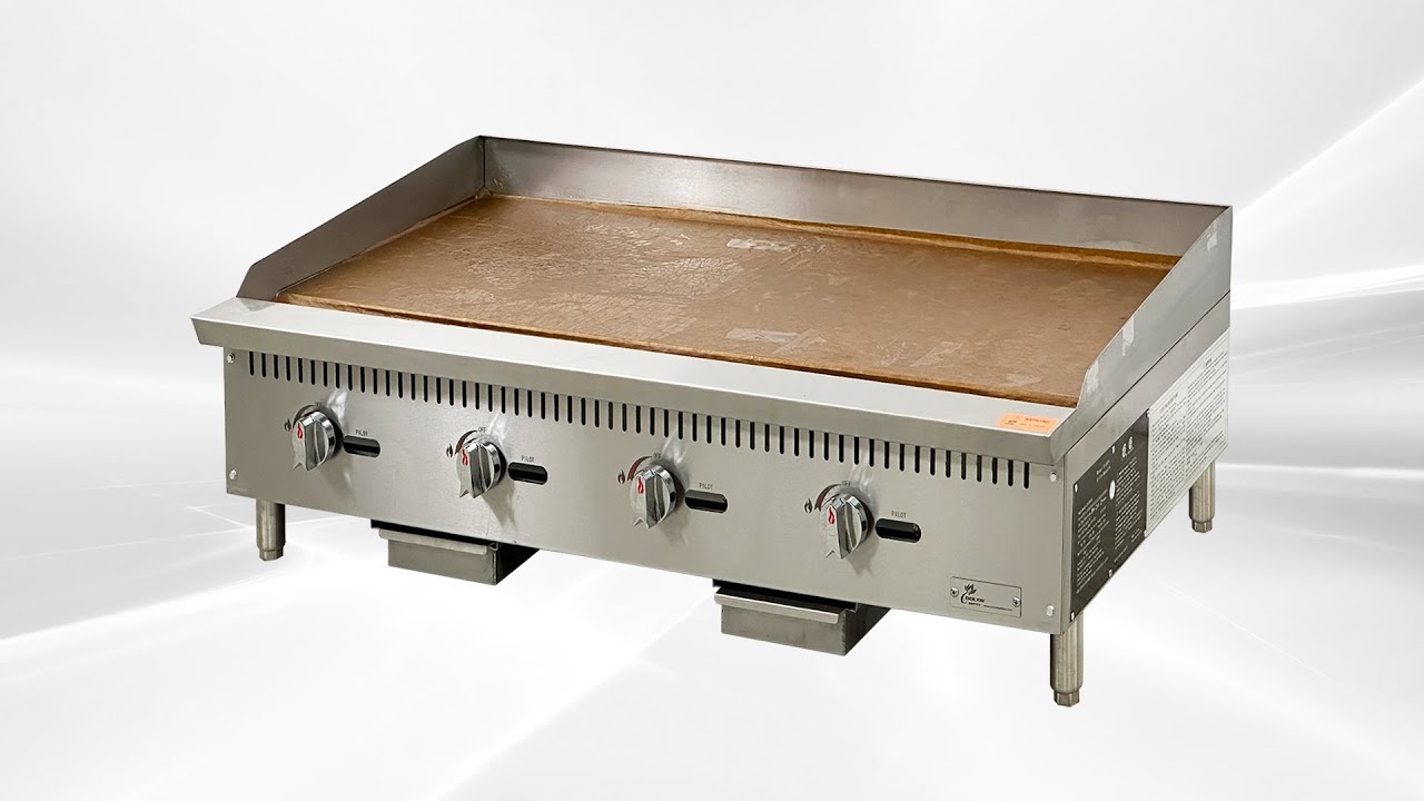 4 ft Commercial Countertop Gas Griddle in Stainless Steel CD MG48 - YouTube