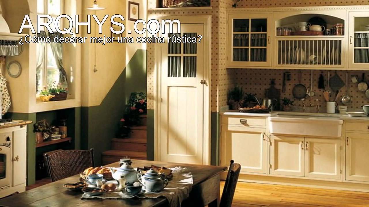 Cómo decorar una cocina rústica? ¡aprende ahora mismo! youtube Diseño muebles cocina con repisa