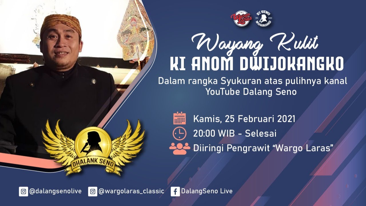 #LiveStreaming Wayang Climen Ki Anom Dwijokangko & Wargo Laras - BEGAWAN SUKSMA ANGGONO