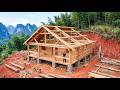 Timelapse : Building a 1000sqm Storage House Behind the Forest with Primitive Tools