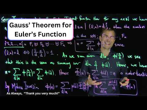 Gauss' Theorem for the Euler Totient Function