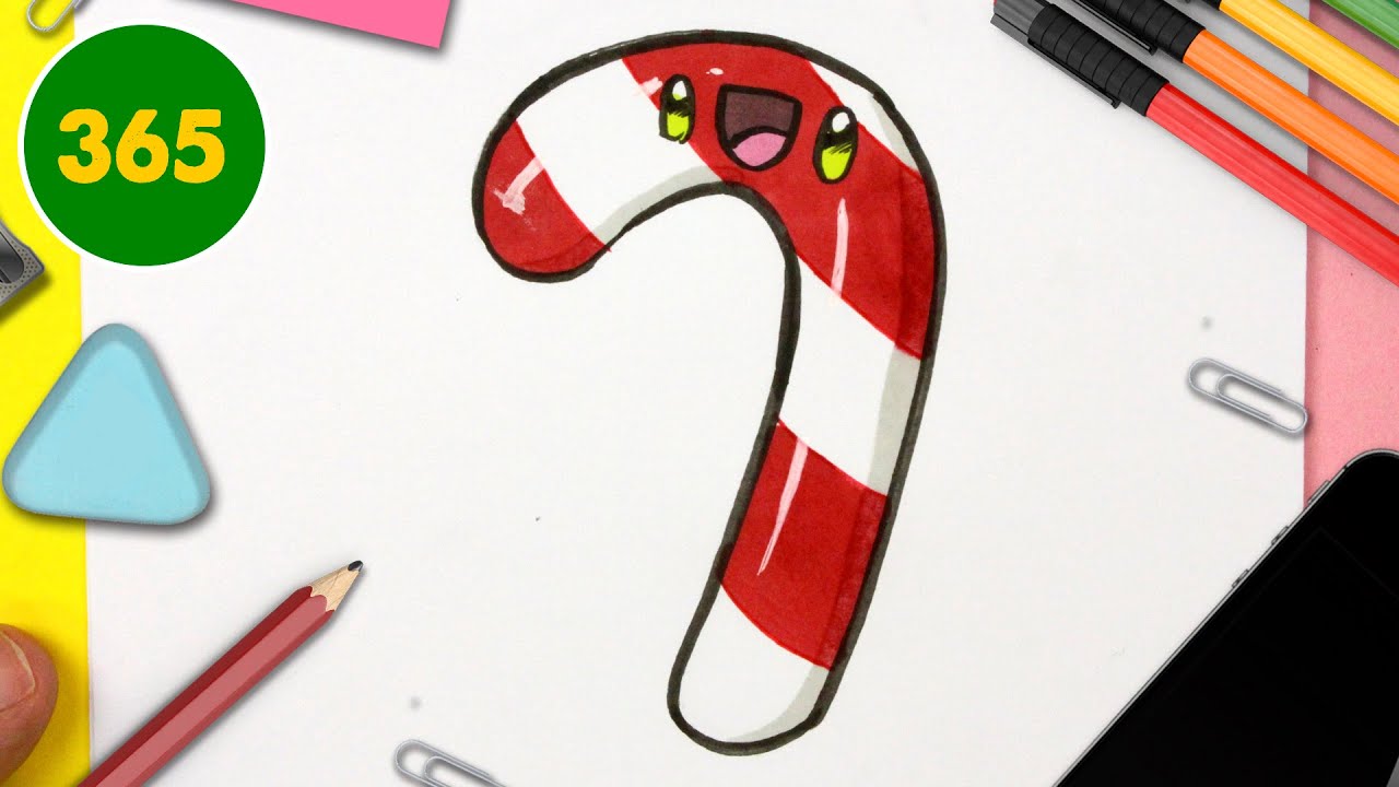 HOW TO DRAW A CUTE CANDY CANE KAWAII Christmas Special YouTube