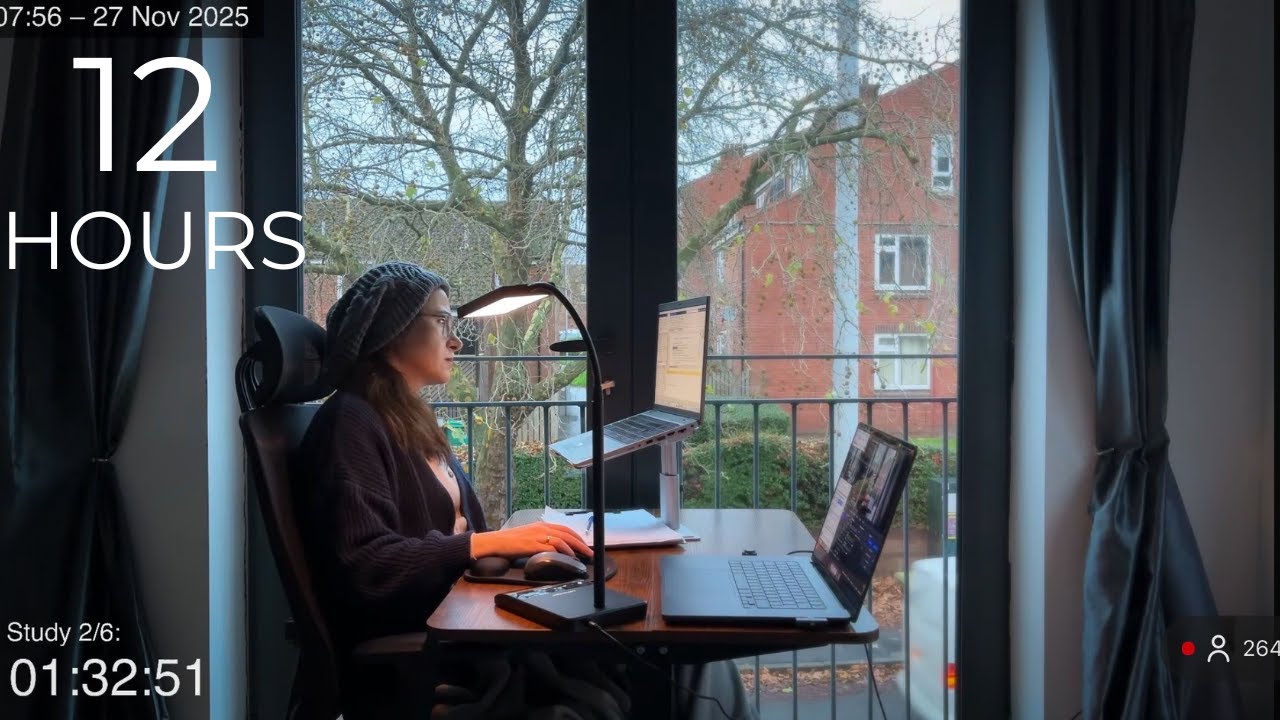 12-Hour LIVE Study With Me π | Cozy UK Ambience | Custom Pomodoro Timer ...