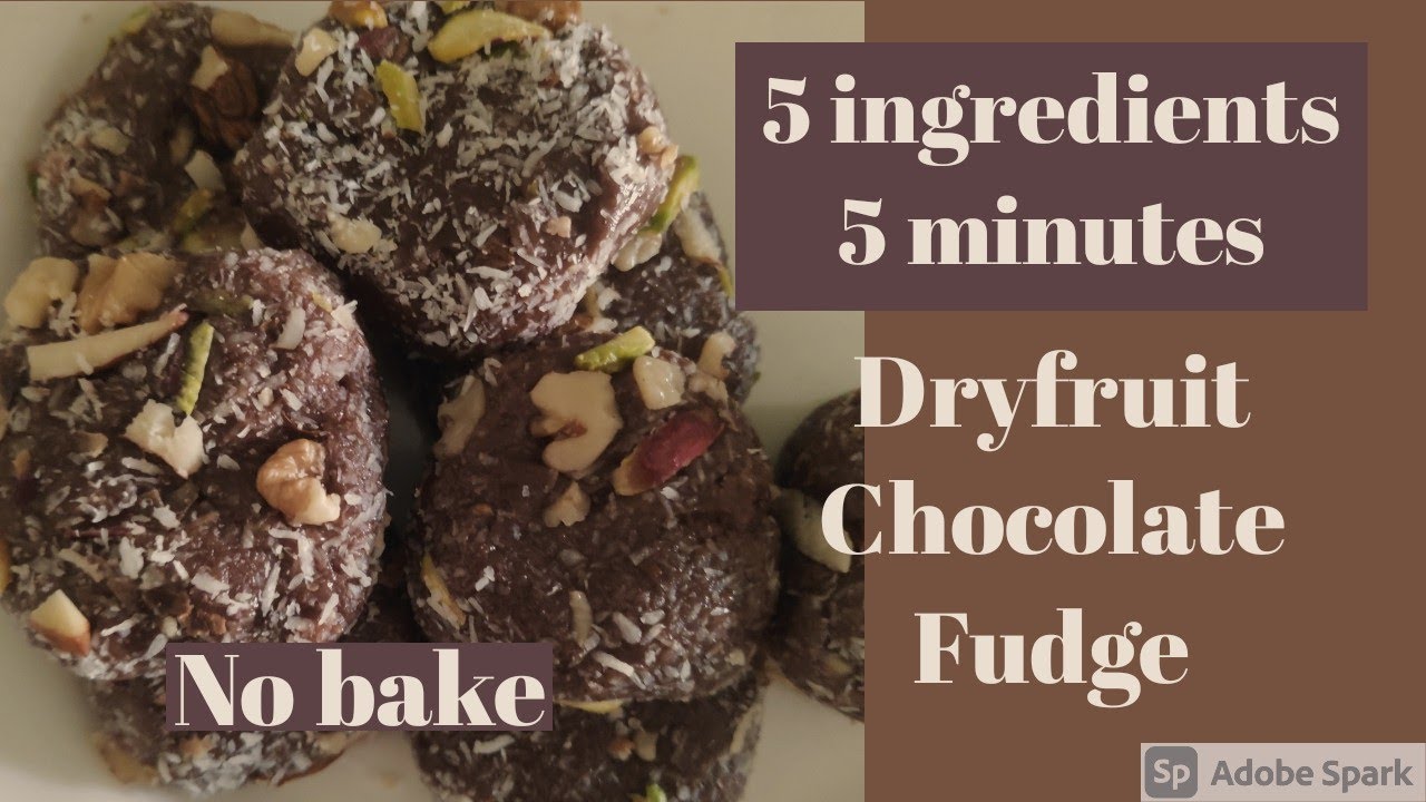 Dry fruit chocolate fudge 5 मिनट मे बनाये बहुत ही स्वादिष्ट चॉकलेट