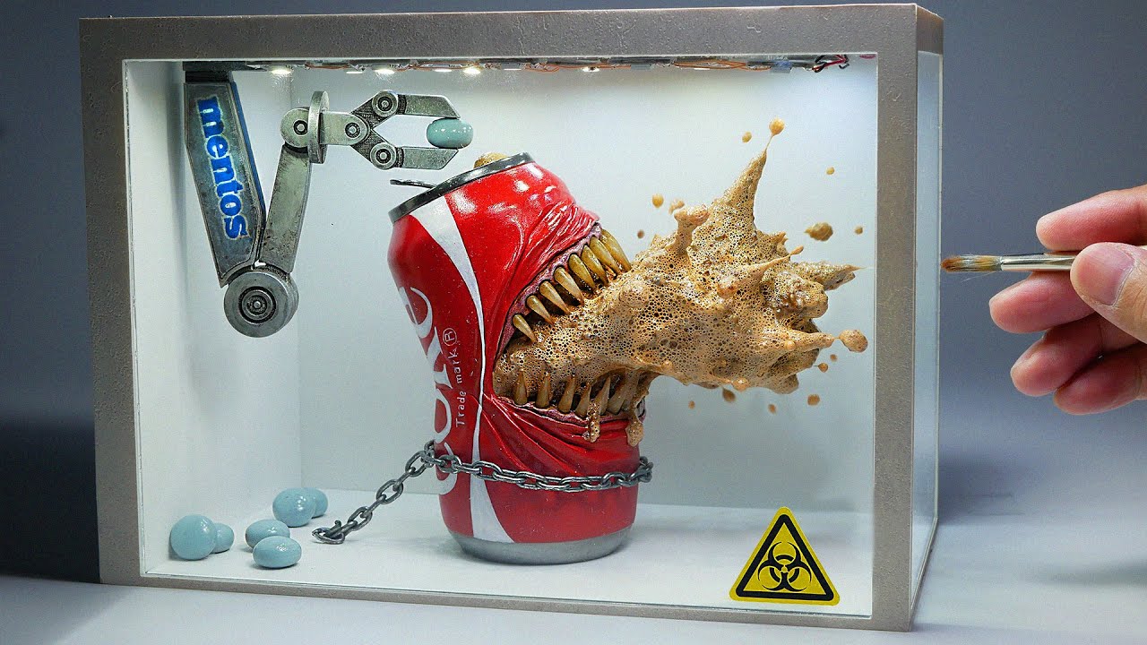 How to Make the Scariest Coke and mentos Experiment Diorama