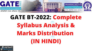 GATE BT-2022: Complete Syllabus analysis