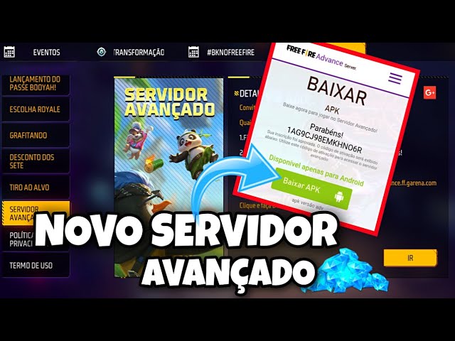 COMO ENTRAR NO SERVIDOR AVANÇADO RÁPIDO E FÁCIL FREE FIRE 