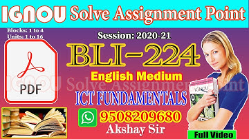 Solve Assignment Point BLI-224:ICT FUNDAMENTALS II 2020-21 II BLIS  Ignou Pdf to Whatsapp-9508209680
