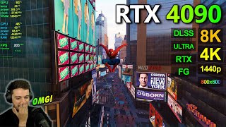 RTX 4090 | Spider-Man Remastered - 8K, 4K, 1440p, 800x600 - Ultra / DLSS / RT