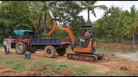 Loading Excavator on Tractor ||  Tata Hitachi Zaxis 33U || mini Hex series