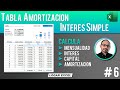 Como hacer una tabla de amortización de Interés simple en Excel, calcular el interés simple en Excel