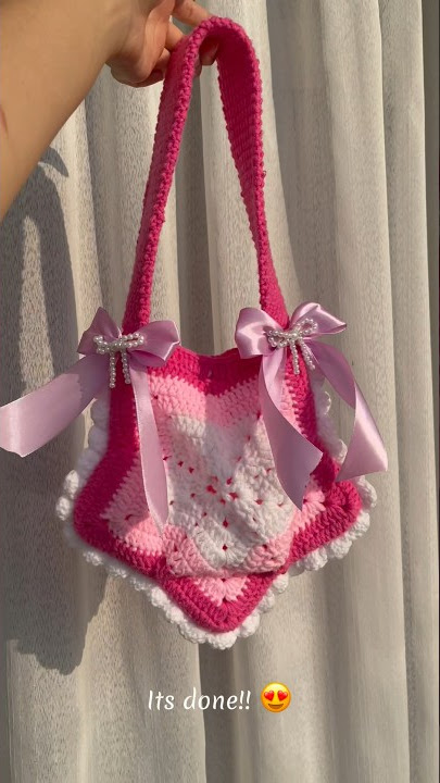Crochet mini star bag! #crochet #crochetbag #crocheting #crochetlove