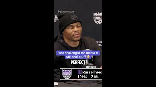 Russ put reporters on the spot postgame