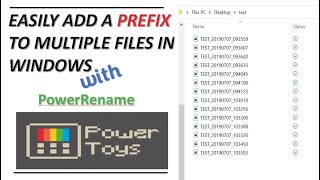 Easily Add A PREFIX to Multiple Filenames (Power Rename) Resimi