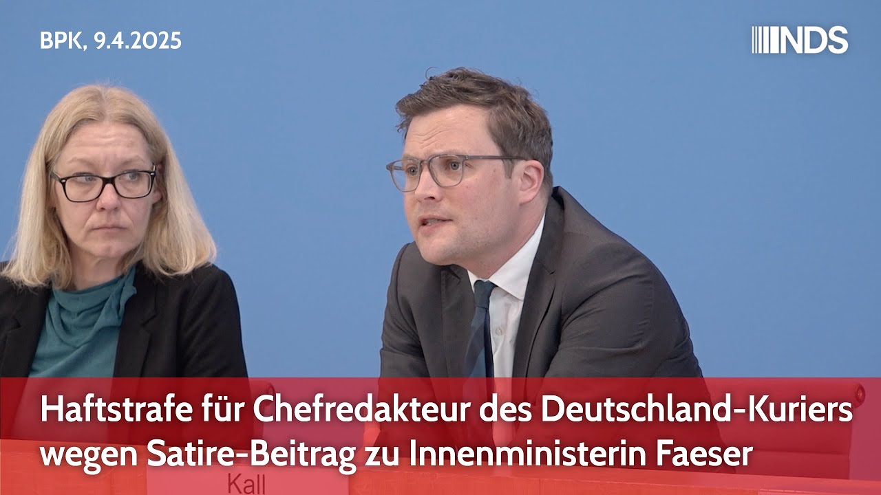 Haftstrafe für Journalist des Deutschland-Kuriers wegen Satire-Beitrag zu Innenministerin Faeser BPK