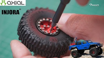 2cond part Axial SCX24 Gladiator Upgrade - INJORA 60*20mm 1.0" Beadlock CNC Wheel Rims & Mud Tires