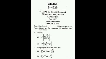 Hnbgu MSc.4th sem 2022-23 Integral Transform Question paper#shorts#trending#link is in comment box👉