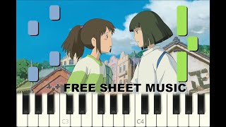 DRAGON BOY from SPIRITED AWAY, Ghibli, 2001, Piano Tutorial with free Sheet Music (pdf)