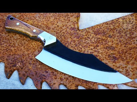 Видео: Изготовление большого кухонного ножа из старой пилы