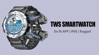 VWAR TWS Tactical Rugged Smart Watch Bluetooth Call IP68 Waterpoof 100+ Sports Modes Heart Rate SpO2