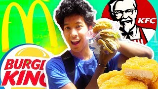 JAPANESE FAST FOOD VS. AMERICAN!!! TASTE TEST!!