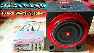 4440 Duble ic Amplifier With 10 inch Woofer Speaker|| Unboxing Sound Testing