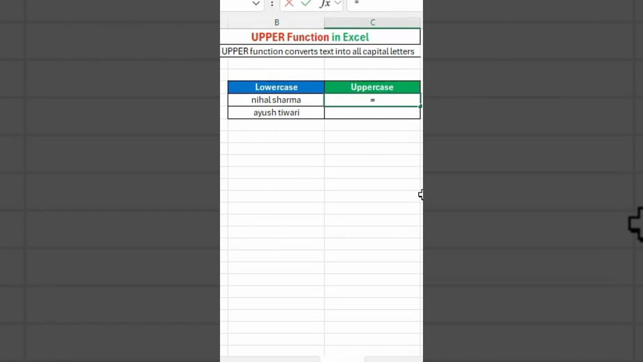 Stop typing in CAPS | Excel UPPER function 