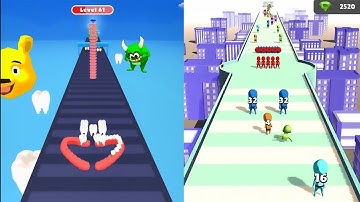 Teeth Shield VS 2048 Clash 3D Gameplay Walkthrough - All Levels IOS, Android